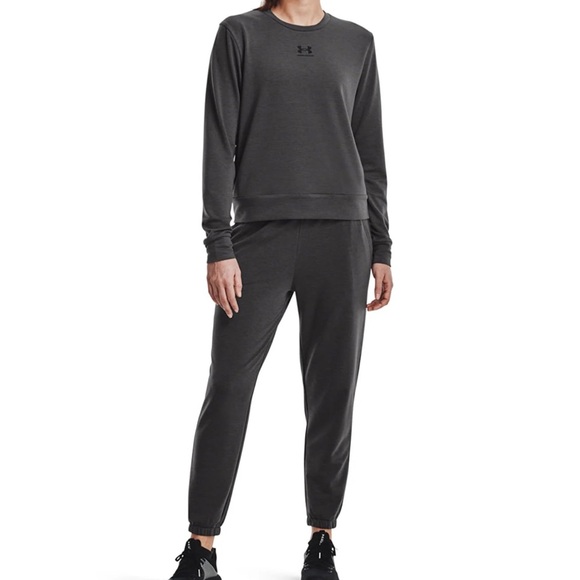 Under Armour Woman’s Rival Terry Jogger Set in Jet Grey Size XS/Small - Picture 1 of 13
